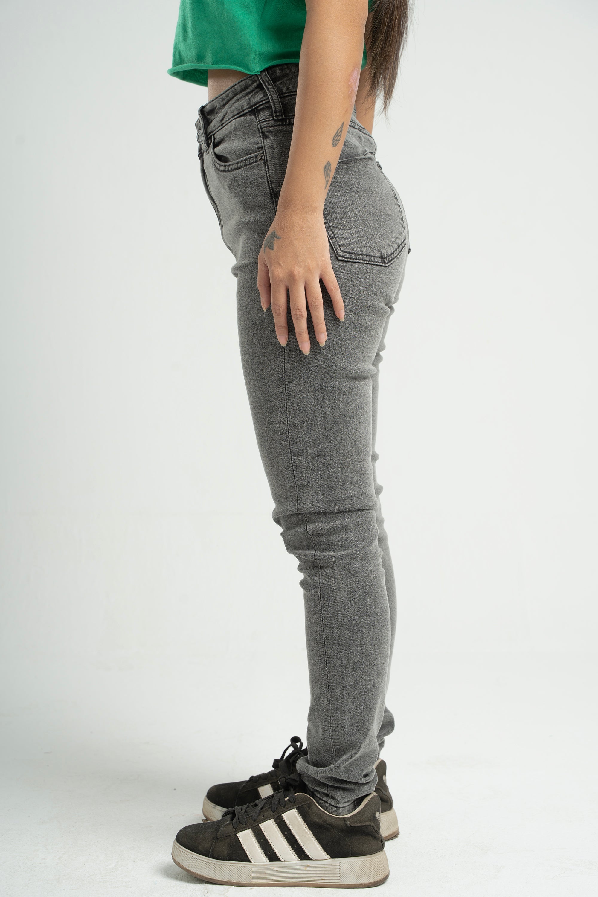 High-Waisted Ripped Skinny Jeans